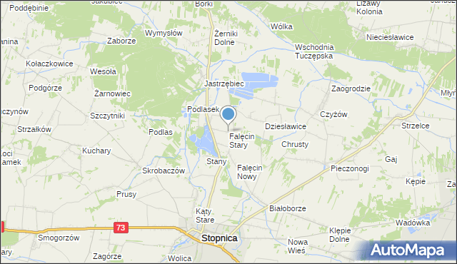 mapa Falęcin Stary, Falęcin Stary na mapie Targeo